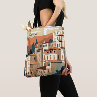 Tote Bag Cuenca Espagne Art Vintage Illustration de voyage