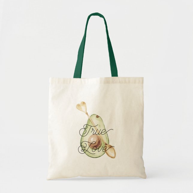 Tote Bag Cuillère de cœur d'avocat Amour vrai (Devant)