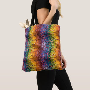 Tote Bag Cuir arc-en-ciel