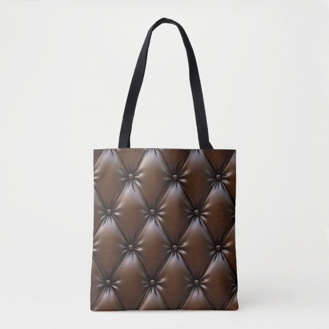 Tote Bag Cuir au chocolat : Texture luxueuse d'Upholstery (Devant)