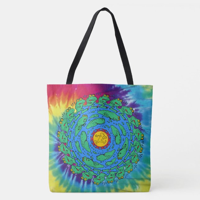 Tote Bag Cuir Tadpole Grenouille Cravate-Dye Fourre-tout (Devant)