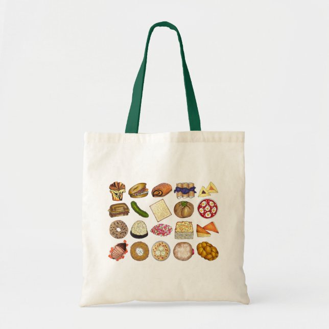 Tote Bag Cuisine juive Cuisine Dîner de Vacances Aliments I (Devant)