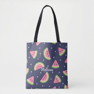Tote Bag Cuisine moderne Vert pastèque rose Motif de fruits