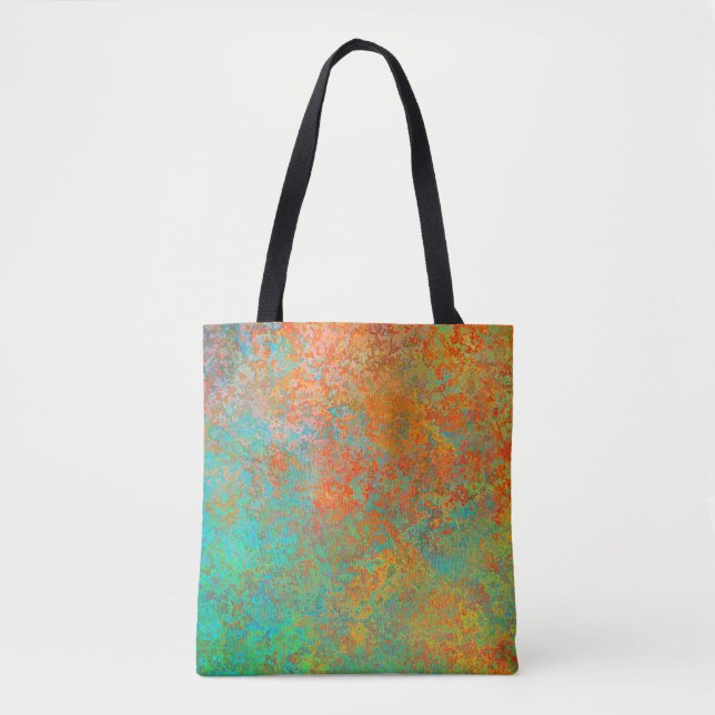 Tote Bag Cuivre et texture turquoise (Devant)
