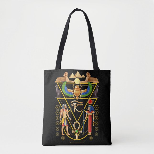 Tote Bag Culture égyptienne Scarab Artefact Ankh Horus Oeil (Devant)