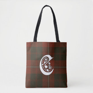 Tote Bag Cunningham Clan Tartan Monogram