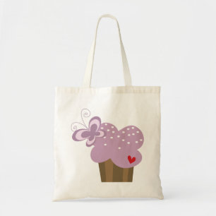 Tote Bag Cupcakes Whimsical Tree Butterflies Sweet Birthday