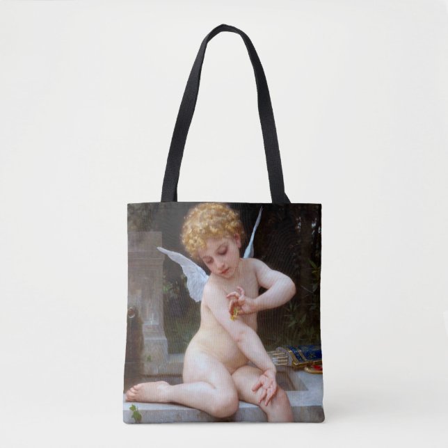 Tote Bag Cupidé avec un papillon, Bouguereau (Devant)