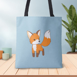 Tote Bag Curieux Little Fox Blue