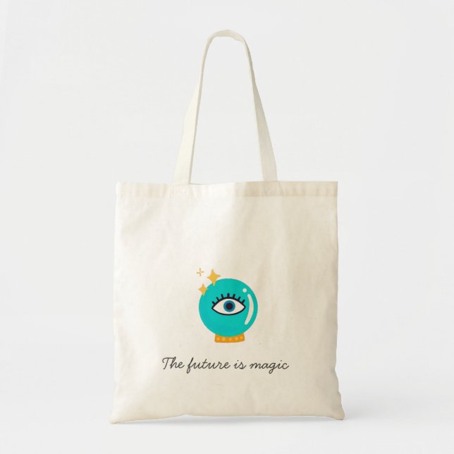 Tote Bag Curieux oeil à bille de cristal magique (Devant)