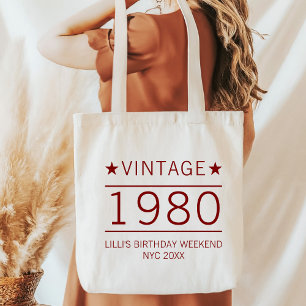 Tote Bag Custom 20th 30th 40th 50th 60th 70 Birthday Squad