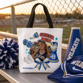 Tote Bag Custom Cheer Mom Photo Sports Pride