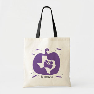 Tote Bag Custom Color Angry Texas Jack O' Lantern Halloween