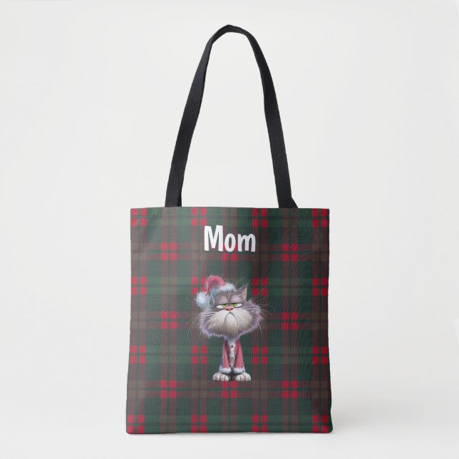 Tote Bag Custom cute santa cat Christmas  (Devant)