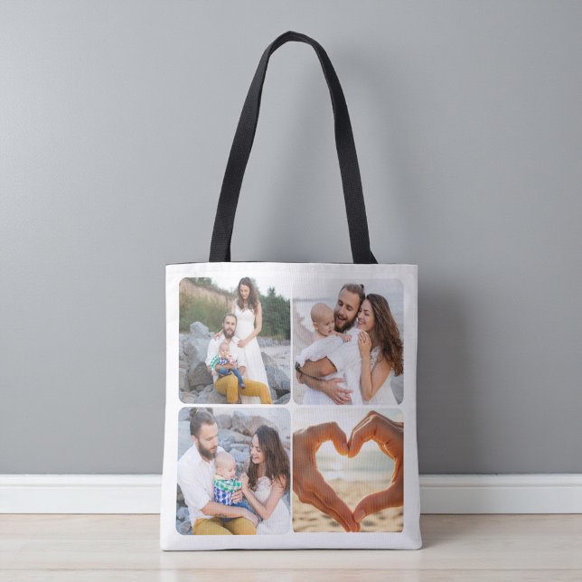 Tote Bag Custom Five Photo Personalized Double Sided  (Créateur téléchargé)