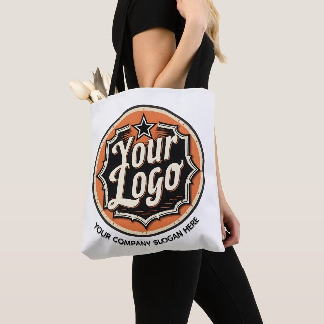 Tote Bag Custom Logo and Text Business (De près)