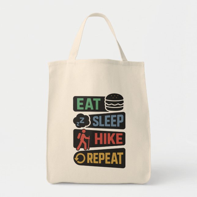 Tote Bag Custom Name & Text Hiking (Devant)