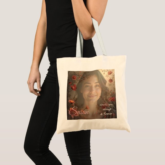 Tote Bag Custom Portrait for Her – Personalized Photo Gift (Devant (produit))