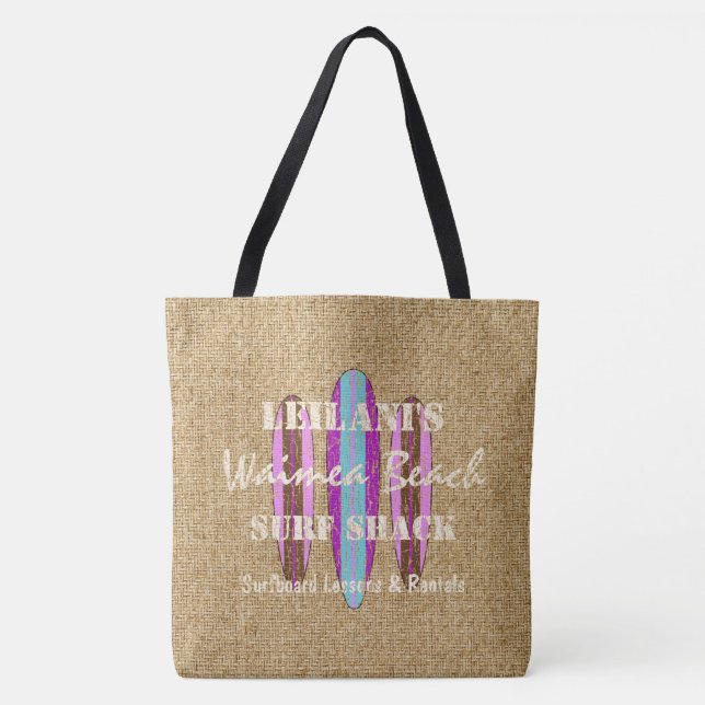 Tote Bag Customise des signes du surf Monogram Hawaiian Bea (Devant)