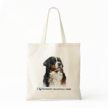 Customizable Bernese mountain dog canvas tote