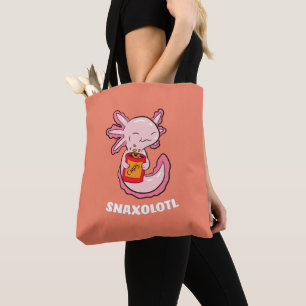 Tote Bag Cute Axolotl Lover Snaxolotl Kawaii Axolotl Food T