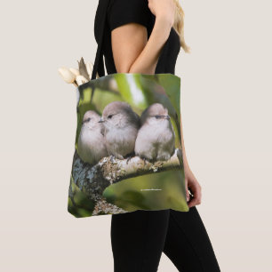 Tote Bag Cute Baby Bushtit Songbirds