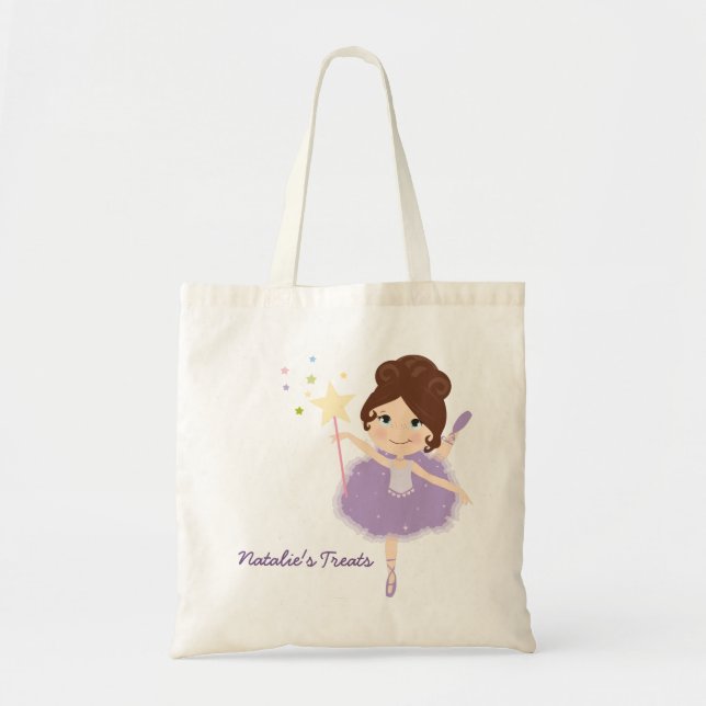 Tote Bag Cute Ballerina Halloween Treat | Nom (Devant)