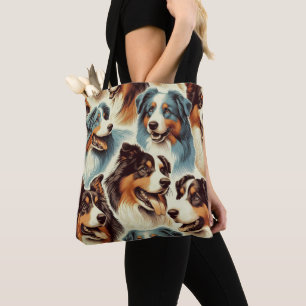 Tote Bag Cute berger australien sans couture