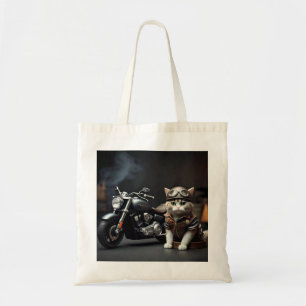 Tote Bag Cute Biker Cat Fourre-tout