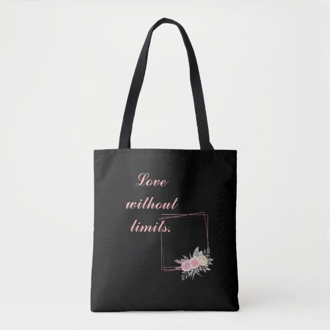 Tote Bag Cute Black Flower (Devant)