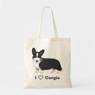 Tote Bag Cute Black Tan Cardigan
