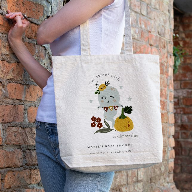 Tote Bag Cute Blue Halloween Ghost Little Boo Baby shower (Créateur téléchargé)