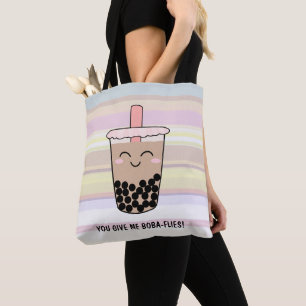 Tote Bag Cute Boba Milk Tea Pun