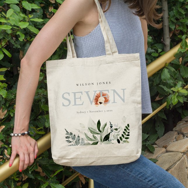 Tote Bag Cute Boho Lion Folith Septième fête d'anniversaire (Créateur téléchargé)