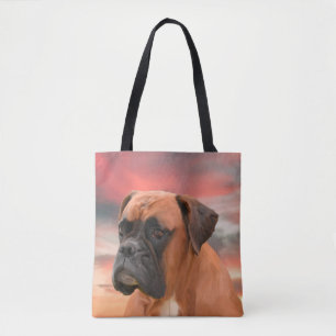 Tote Bag Cute Boxer Dog Eau Couleur Huile Peinture Art