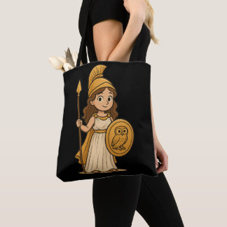 Tote Bag Cute Cartoon Athena – Greek Goddess Mythology