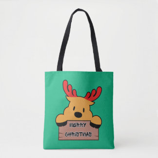 Tote Bag Cute Cartoon Christmas Reindeer 