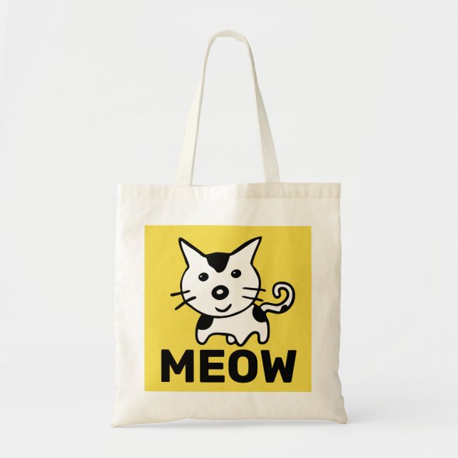 TOTE BAG CUTE CAT FOURRE-TOUT MEOW (PURSE) (Devant)