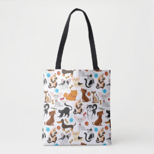 Tote Bag Cute Cats and Dogs Fourre-tout