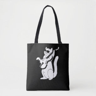 Tote Bag Cute Chat jouant Violon String Musicien d'instrume
