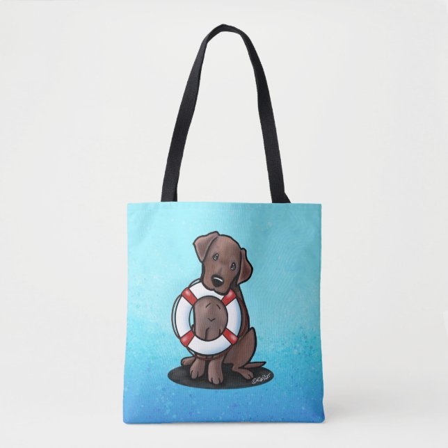 Tote Bag Cute Chocolat Labrador Secourt Chien Fourre-tout (Devant)
