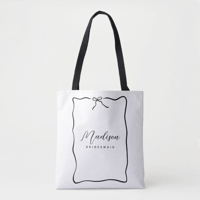 Tote Bag Cute Coquette Ribbon Bridesmaid Cadeau (Devant)