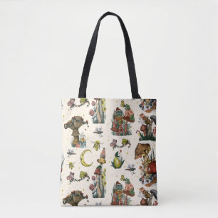 Tote Bag Cute Cottagecore Joyeux Champagne de Noël