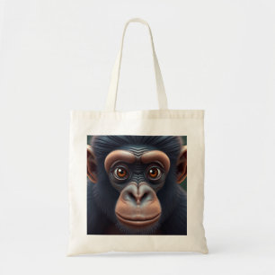 Tote Bag Cute Crazy Funny Chimpanzé Anime Portrait