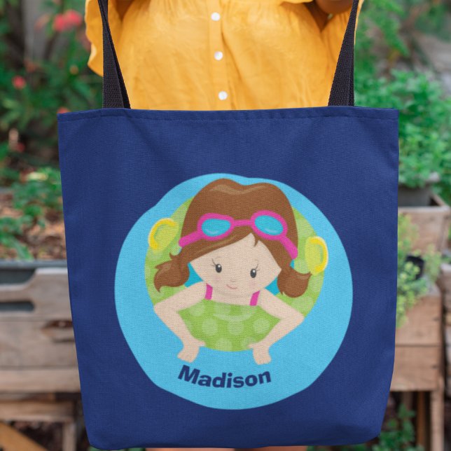 Tote Bag Cute Custom Swim Team Girl (Créateur téléchargé)