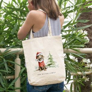 Tote Bag Cute Dachshund Chien Furie et Noël brillant