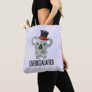 Tote Bag Cute de Pun Koala surkoalaaaated en chapeau supéri
