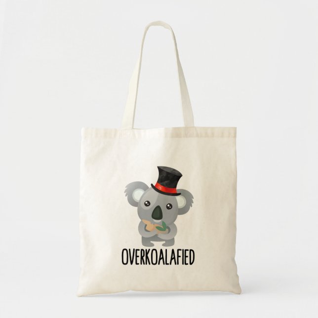 Tote Bag Cute de Pun Koala surkoalaaaated en chapeau supéri (Devant)