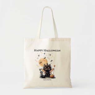Tote Bag Cute Drôle Fantôme Kitten Halloween Trick ou trait