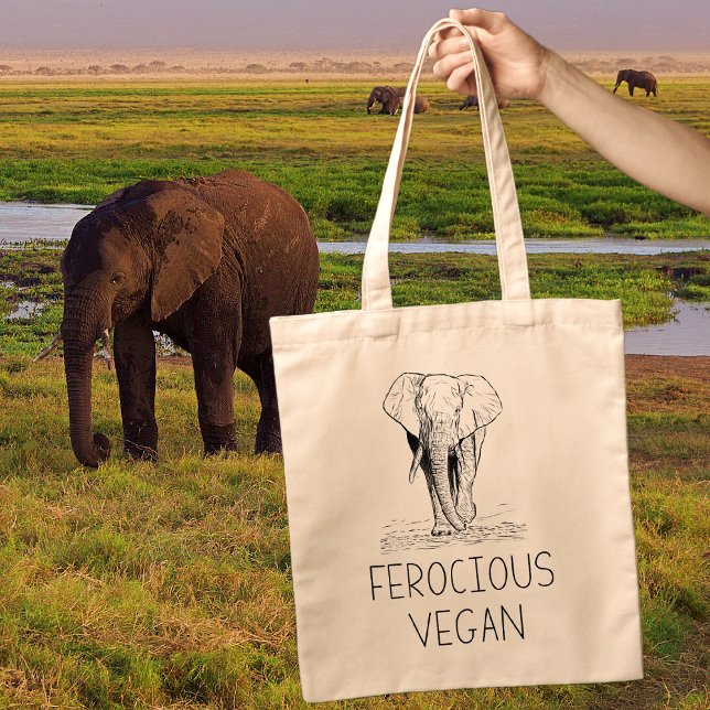 Tote Bag Cute Elephant Ferocide Vegan (Créateur téléchargé)